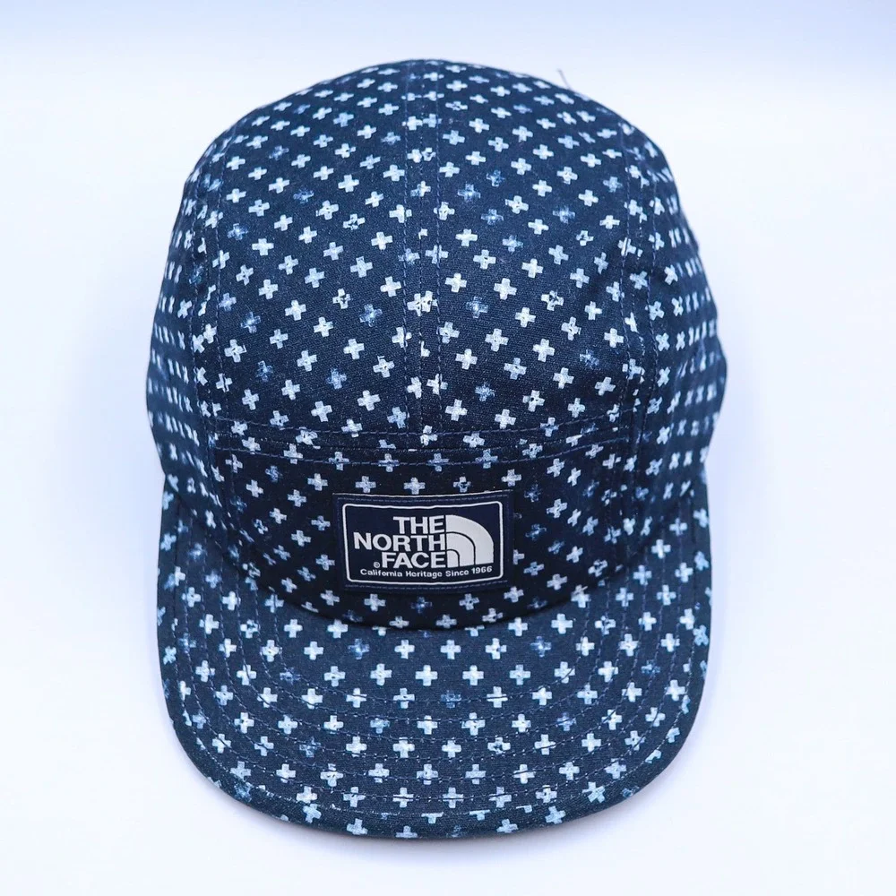 The North Face Blue California Heritage Hat 5 Panel Cap Unisex OS Cross Pattern